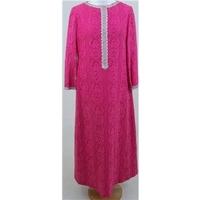 Vintage 70\'s Simon Ellis, size 14 pink lace kaftan dress