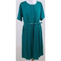 Vintage 80\'s St Michael, size 18 turquoise pleated dress