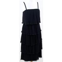 Vintage 70\'s Pierre Delion, size S black tiered short evening dress