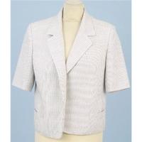Vintage 80\'s Windsmoor, size 16 cream & navy striped jacket