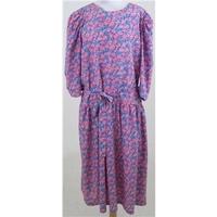 vintage 80s kennedys size 16 pink blue floral dress