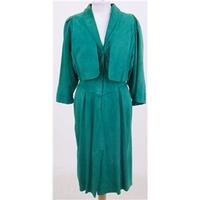 Vintage 80\'s Mireille Ravello, size M green suede dress