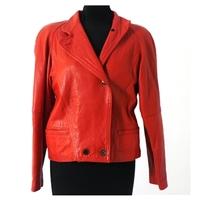 Vintage 1980\'s Maquette Size 10 100% Leather Red Orange Jacket