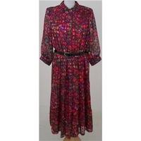 Vintage 80\'s Kerena, size 14 pink patterned shirtwaister dress