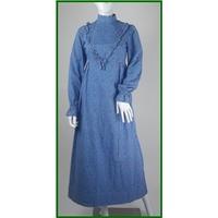 vintage 1960s size s blue full length dress