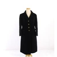 Vintage Unbranded Black Textured Wool Coat Size 16, circa 1960s