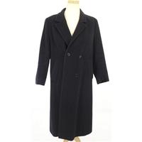 Vintage Circa 1980s Austin Reed by Options Size 14 Midnight Blue Wool Cashmere Coat