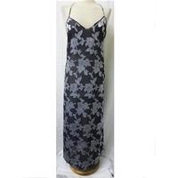Vintage - M&S - Size: 14 - Navy & Silver - Transparent Long dress
