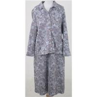 vintage 80s eric hill size 20 blue lilac patterned skirt suit