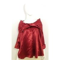 Vintage 1950s DuBarry for Harrods London Size 14 Red Silk Cape Style Jacket