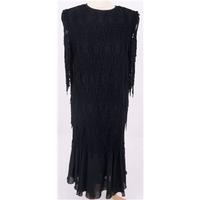 Vintage 1980\'s Gina Bacconi size 12 black layered dress