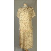Vintage top and skirt Marks and Spencer - Size: 14 - Yellow - Skirt suit