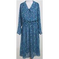Vintage 80s St Michael Size 18 blue & turquoise dress