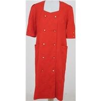 Vintage 80\'s Sporting Dress, size 14 red short sleeved dress