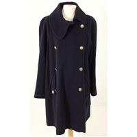 Vintage Circa 1980s Mansfield Size 12 Cashmere And Wool Navy Blue Swing Coat