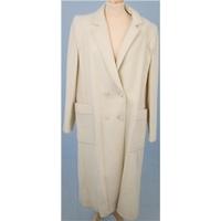 vintage 80s size l long cream wool coat