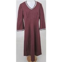 Vintage 70\'s Handmade, size L burgundy & silver dress