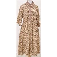 vintage handmade size m brown floral dress