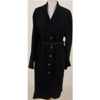 Vintage 80s Ungaro, size 12 black belted coat dress