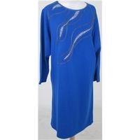 vintage 80s st michael size 16 bright blue jumper dress
