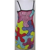 Vintage, size 6 multi-coloured sequined dress