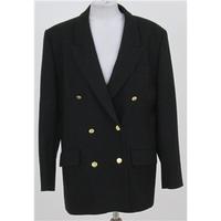 Vintage 80\'s Burberrys, size L black wool blazer