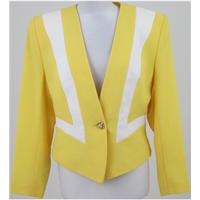 Vintage 80\'s Jacques Vert, size 12 yellow & white jacket