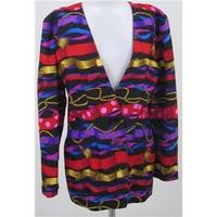 vintage maggy london size 12 multi coloured silk jacket