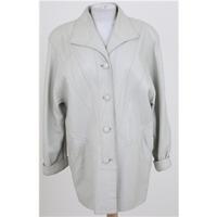 Vintage 80\'s Modas, size M cream leather jacket