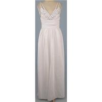 vintage 80s frank usher size xs white long dress