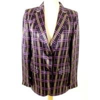 vintage 1980s ted lapidus 100 silk purple checked lightweight jacket