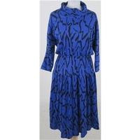 Vintage 80s Jinty\'s Size 12 royal blue knitted dress