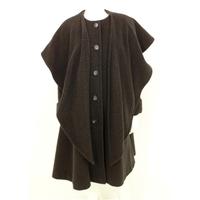 Vintage 1980\'s Windsmoor Size 14 Oversized Style Long Dark Grey Capelet Coat