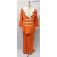 Vintage 1970\'s Basic Size 14 Orange Trouser Suit Basic - Size: 14 - Orange - Trouser suit