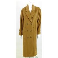 Vintage 1980\'s Cava Size 14 Long Caramel Lambswool Coat