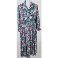 Vintage 80s St Michael Size 12 multi-coloured floral button-through dress