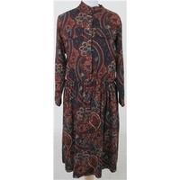 Vintage First Avenue, size 12 brown mix patterned dress