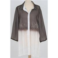 Vicardo, size XL brown and cream long blouse