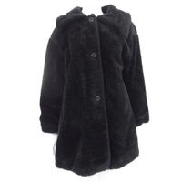 Vintage Circa 1980s Unbranded Size S-M Black Long Faux Fur Coat