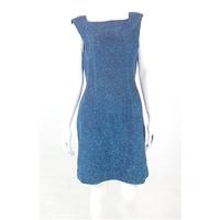 Vintage 1950s Marjon Couture & Baker Sportswear Mayfair Size 18 Blue Sparkle Pencil Dress