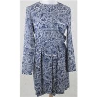vintage 80s jaeger size 10 blue grey wool dress