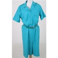 Vintage 80s St Michael Size 14 Turquoise summer dress