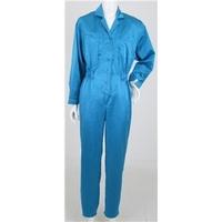 Vintage 80\'s Betty Barclay, size 10 electric blue jumpsuit