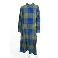 vintage circa 1990s austin reed size 14 pleated tartan blue and green  ...
