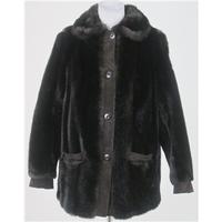 vintage 70s jeffrey brownleader size 14 brown faux fur jacket
