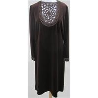 Vintage 70\'s Elle Londres, size 18 brown velvet dress