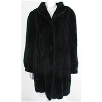 Vintage Circa 1970\'s Michel Alexis Size 18 Black Faux Fur Coat
