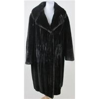 vintage 70s tissavel size l long brown faux fur coat