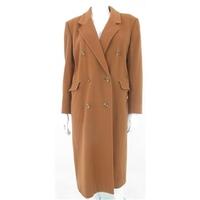 Vintage Late 1970\'s Aquascutum Size 16 Double Breasted Wool And Cashmere Caramel Brown Long Coat