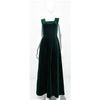 Vintage Circa 1970\'s Handmade Size 10 Forest Green Velvet Long Dress